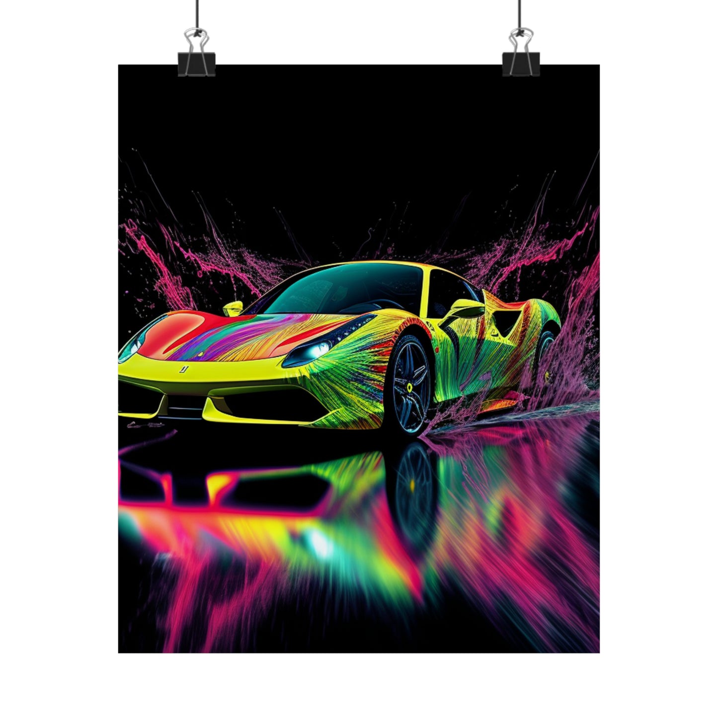 Premium Matte Vertical Posters Ferrari Fusion Water 2