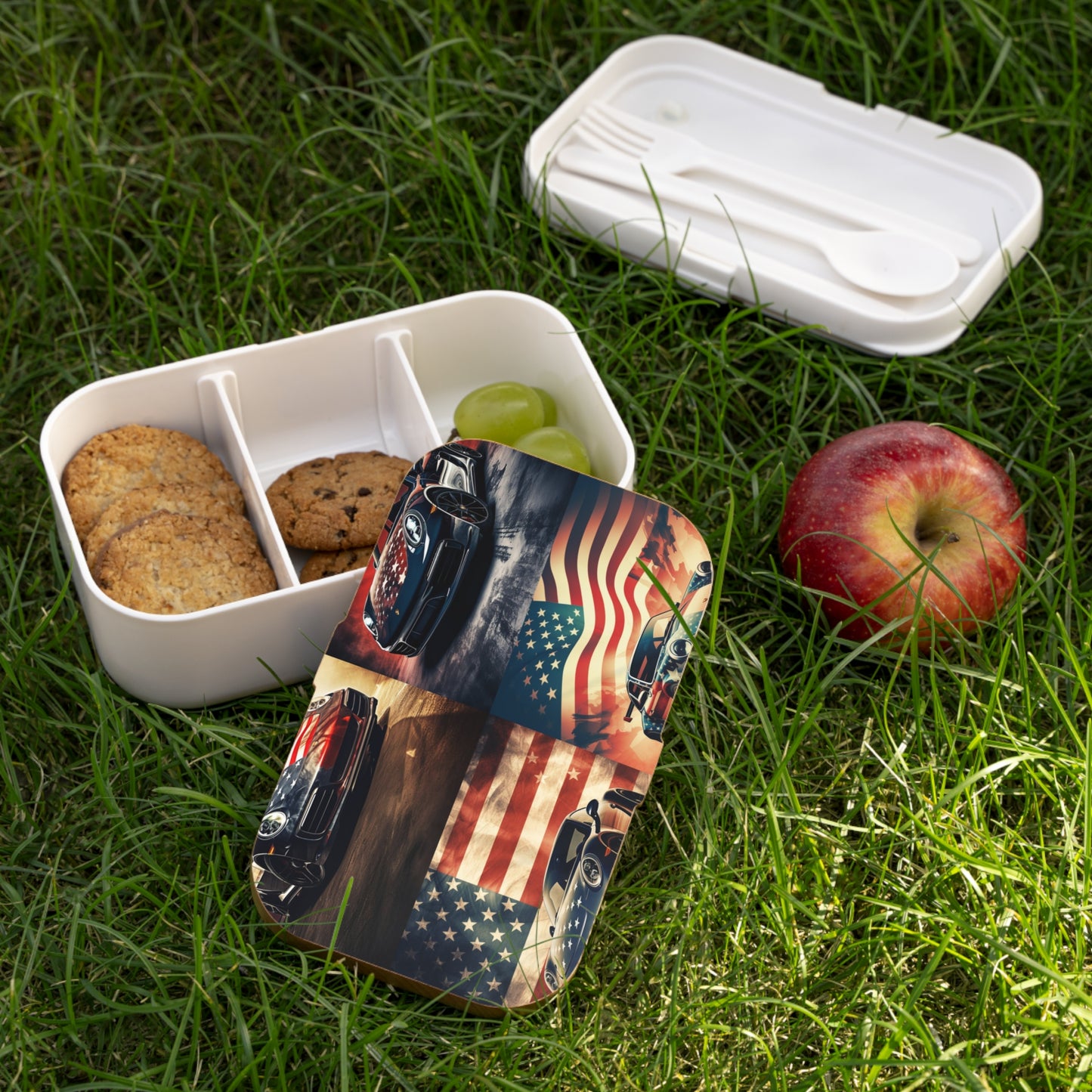 Bento Lunch Box Abstract American Flag Background Porsche 5
