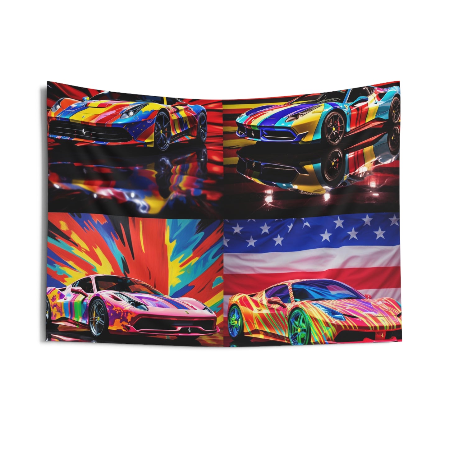 Indoor Wall Tapestries Hyper Colorfull Ferrari 5