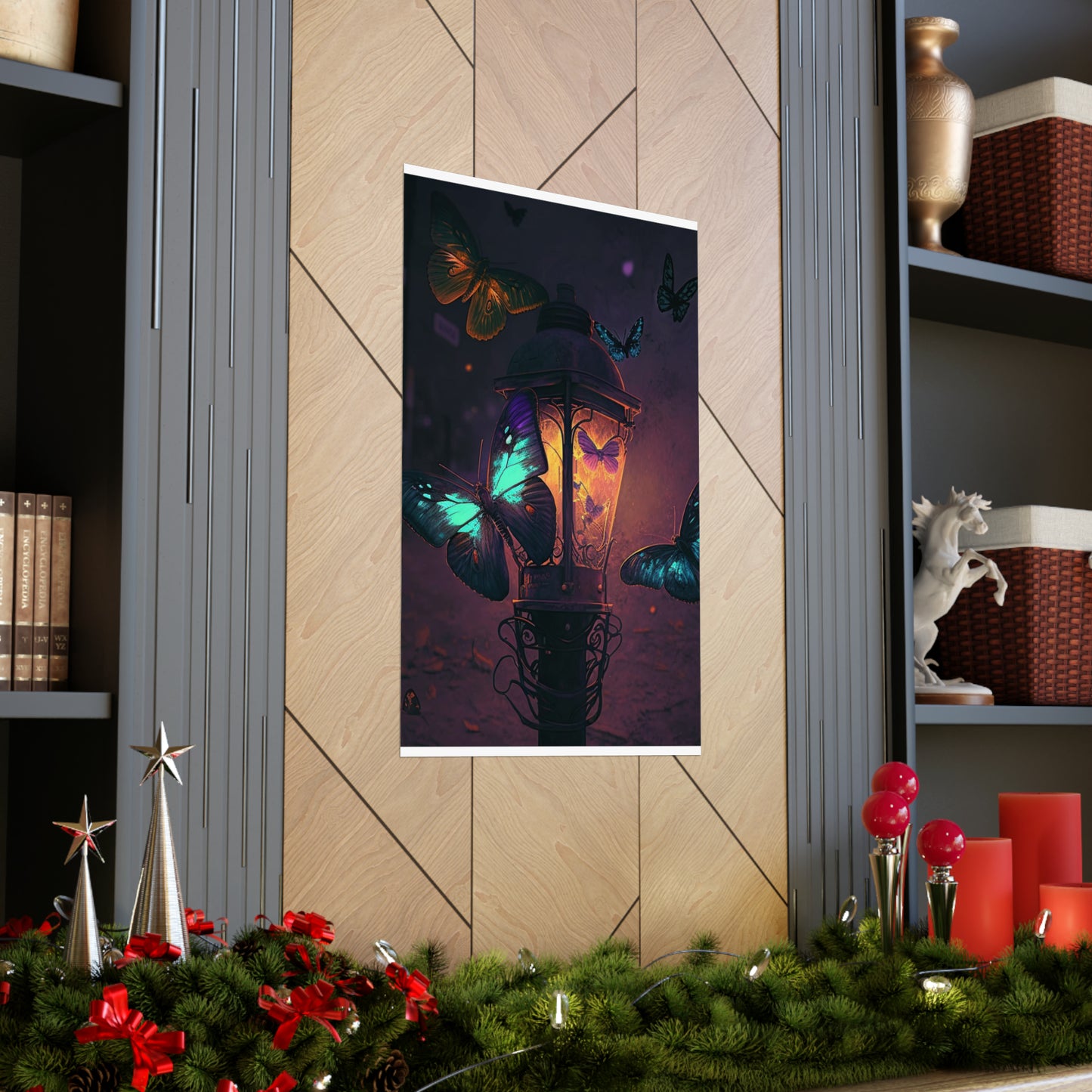 Premium Matte Vertical Posters Street Light Butterfly 4