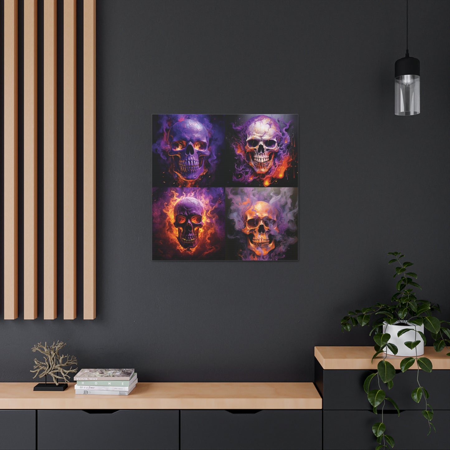 Canvas Gallery Wraps Skull Flames 5