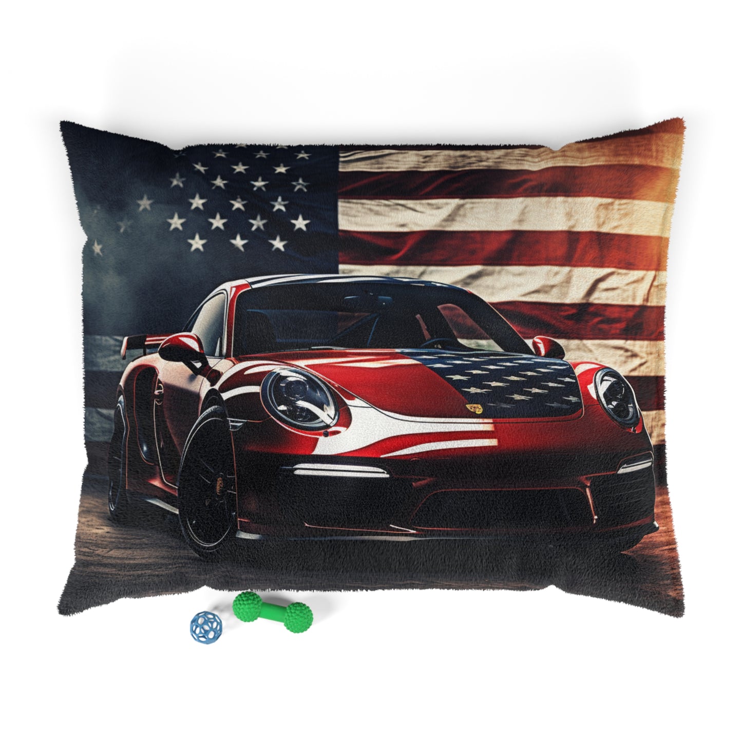 Pet Bed American Flag Background Porsche 2