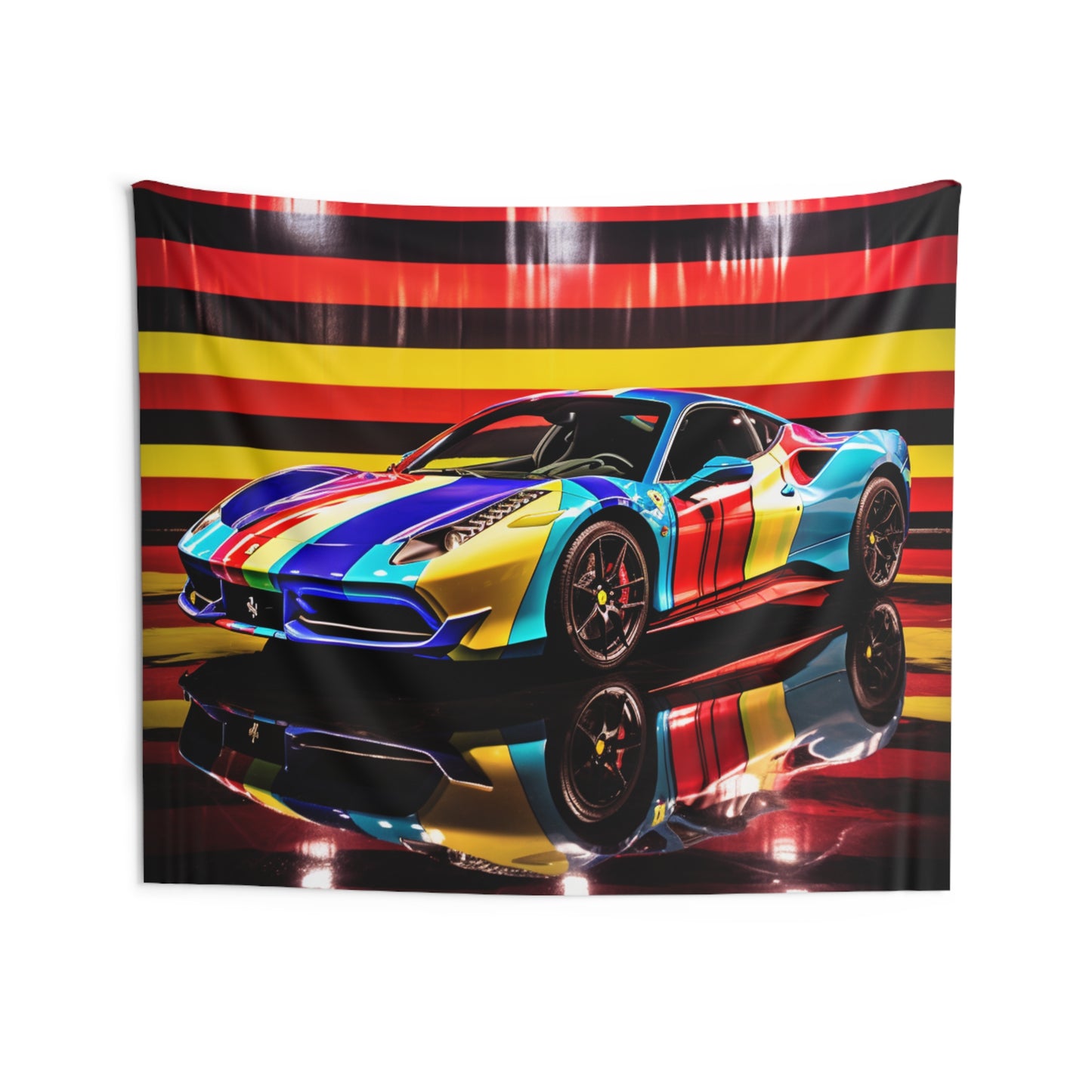 Indoor Wall Tapestries Hyper Colorfull Ferrari 2