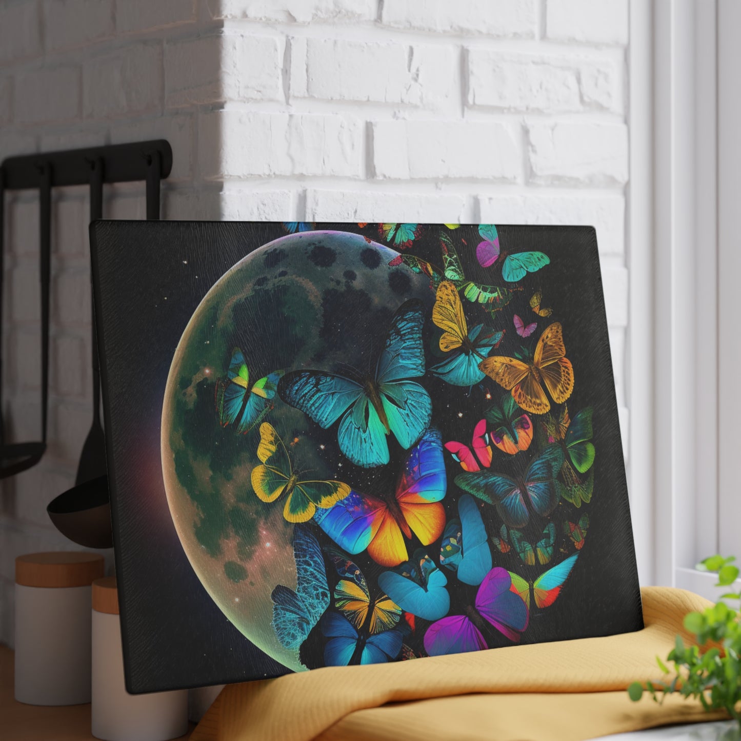 Glass Cutting Board Moon Butterfly 2