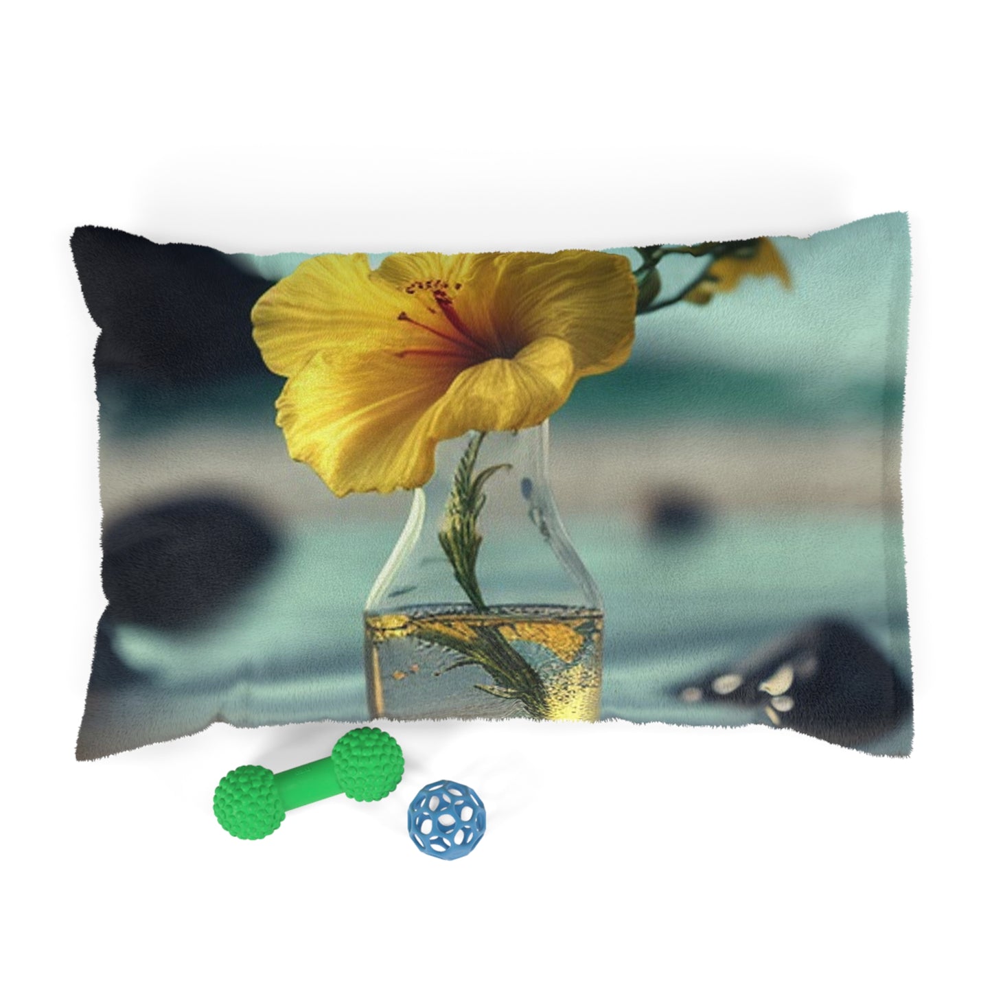 Pet Bed Yellow Hibiscus glass 3