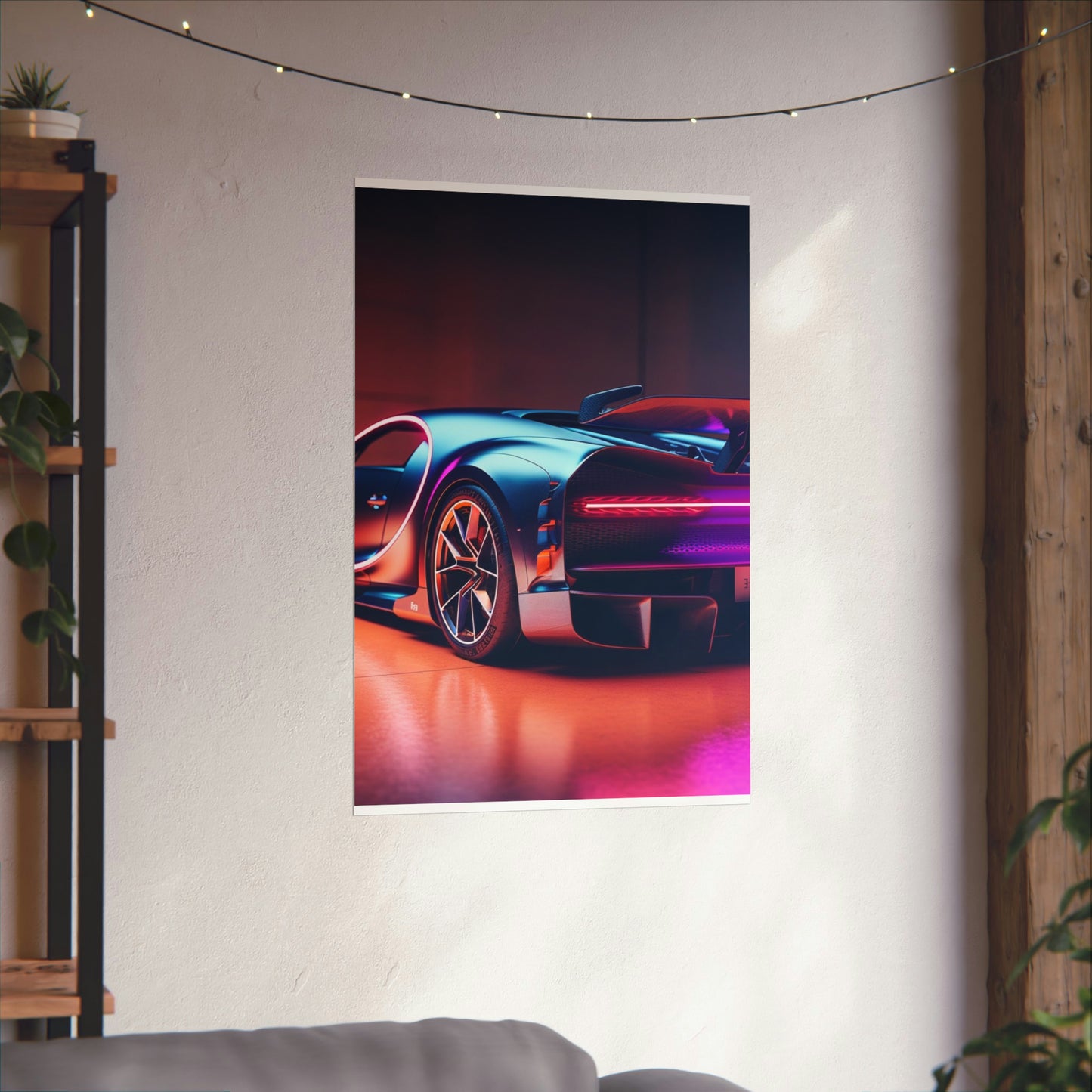 Premium Matte Vertical Posters Hyper Bugatti Neon Chiron 2