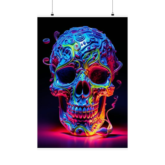 Premium Matte Vertical Posters Macro Skull Color 3