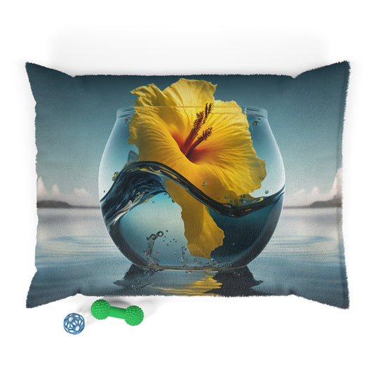 Pet Bed Yellow Hibiscus glass 4