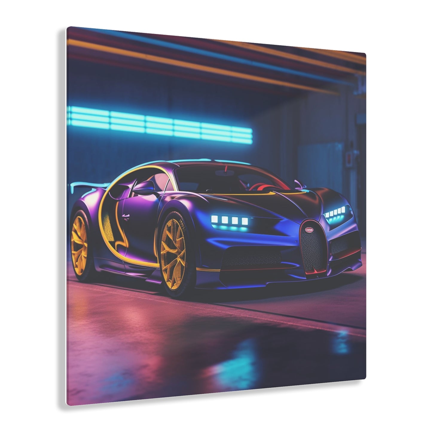 Acrylic Prints Hyper Bugatti Neon Chiron 4