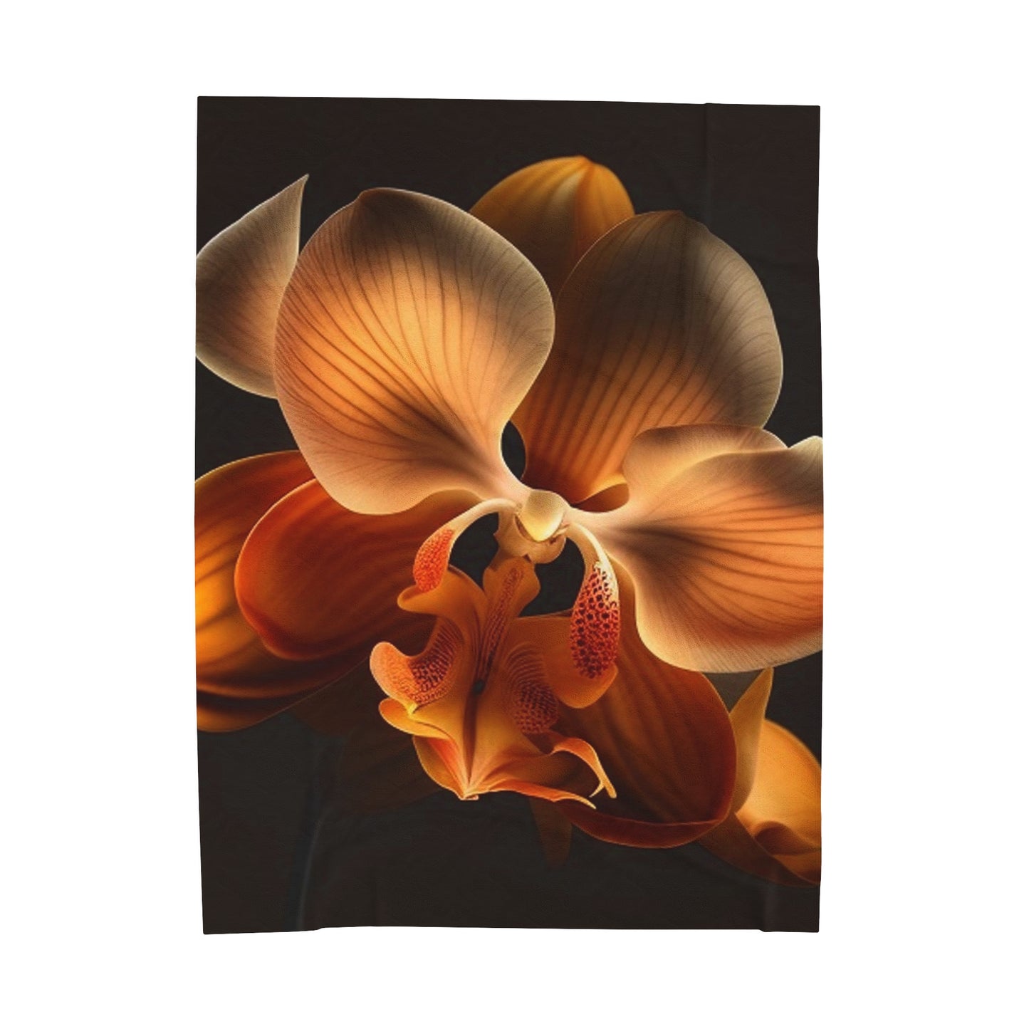 Velveteen Plush Blanket Orange Orchid 2