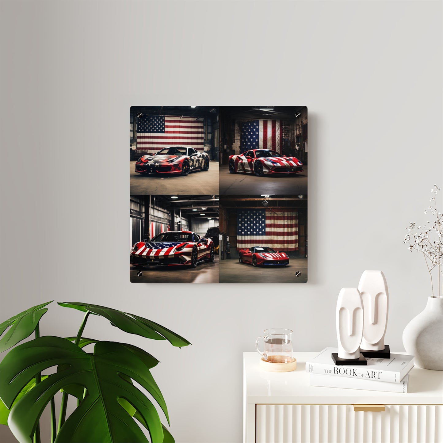 Acrylic Wall Art Panels American Flag Farrari 5