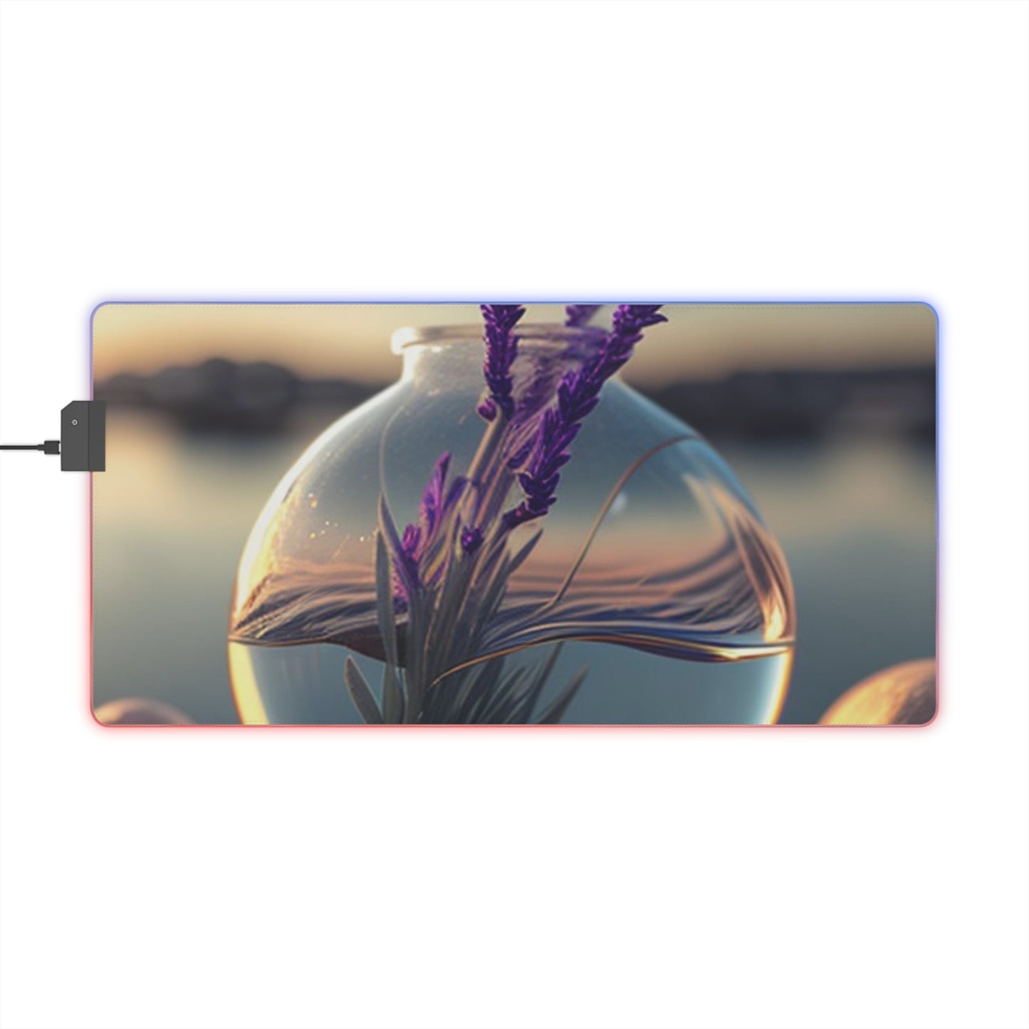 LED Gaming Mouse Pad Lavender in a vase 3