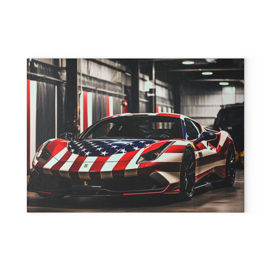 Glass Cutting Board American Flag Farrari 3