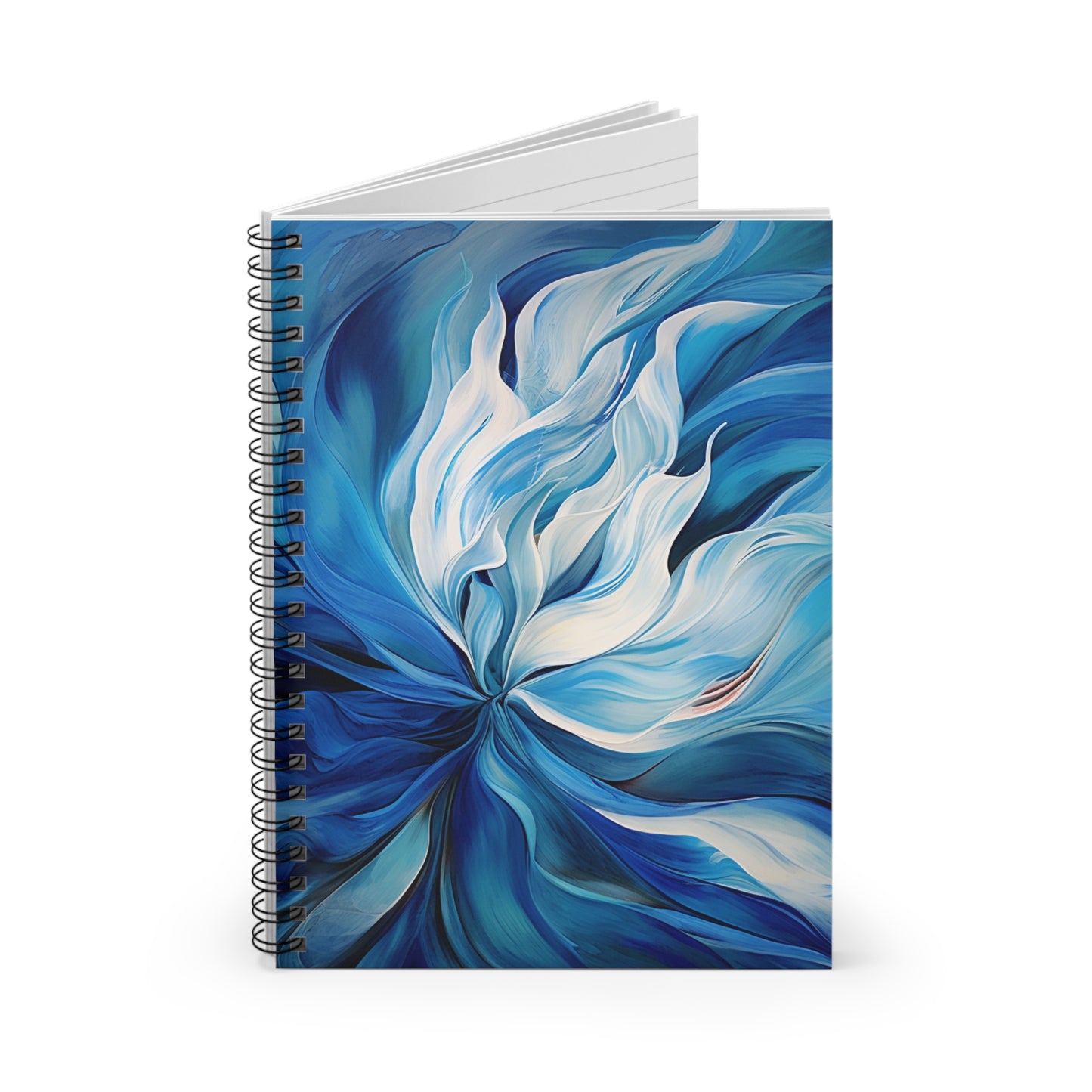 Spiral Notebook - Ruled Line Blue Tluip Abstract 1