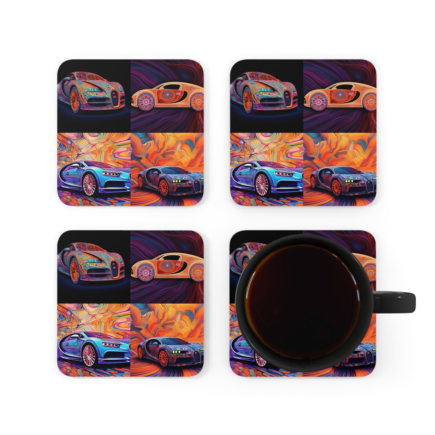 Corkwood Coaster Set Bugatti Abstract Concept 5