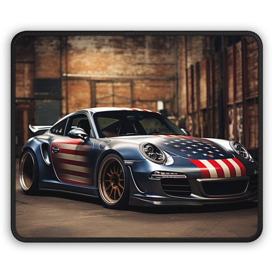 Gaming Mouse Pad  American Flag Porsche 1