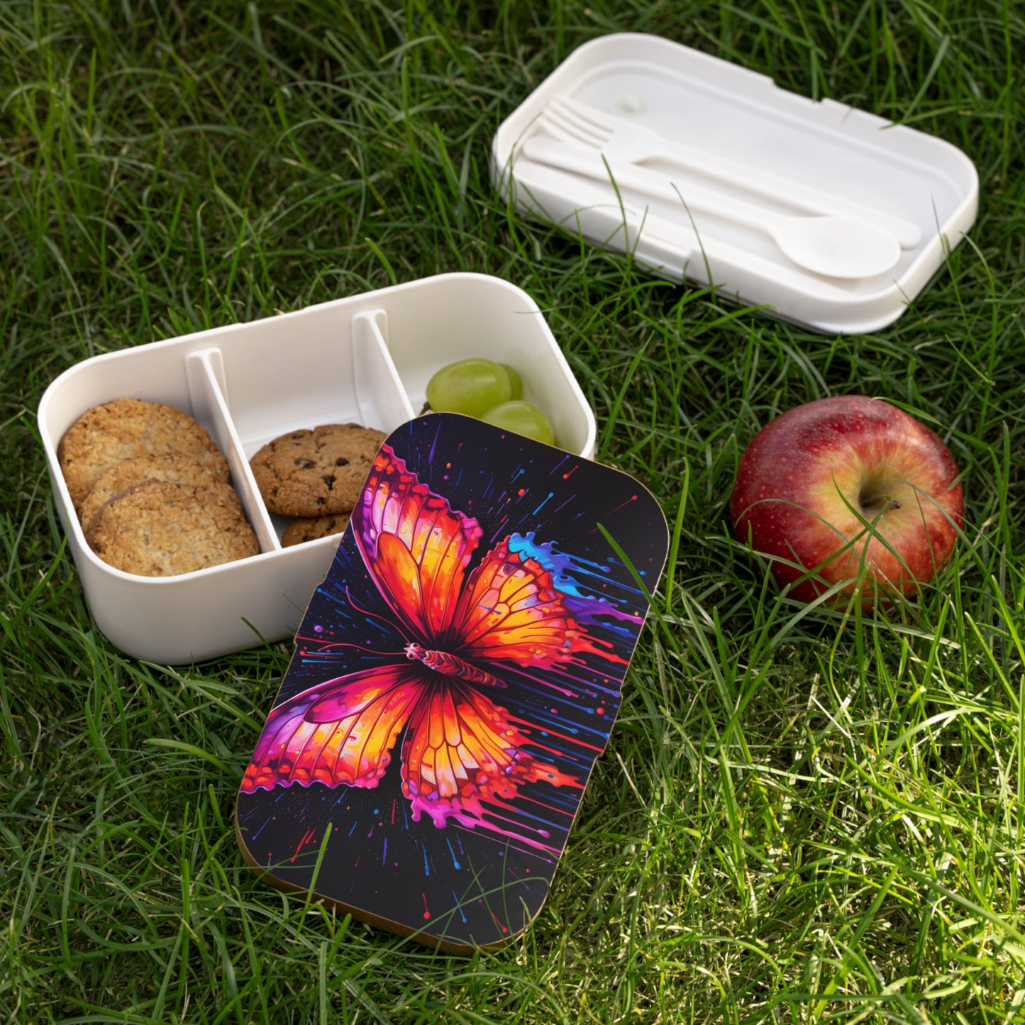 Bento Lunch Box Pink Butterfly Flair 4
