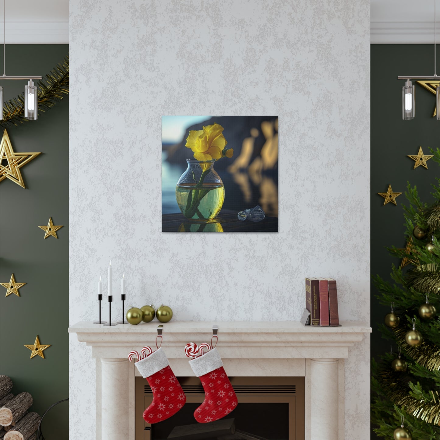 Canvas Gallery Wraps Yellow Gladiolus glass 3