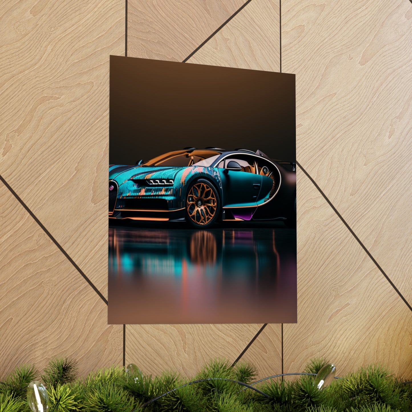 Premium Matte Vertical Posters Bugatti Blue 2