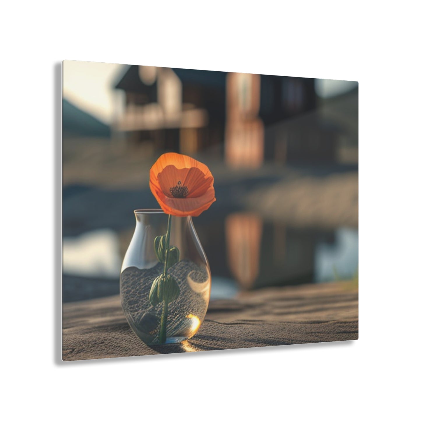 Acrylic Prints Orange Poppy in a Vase 4