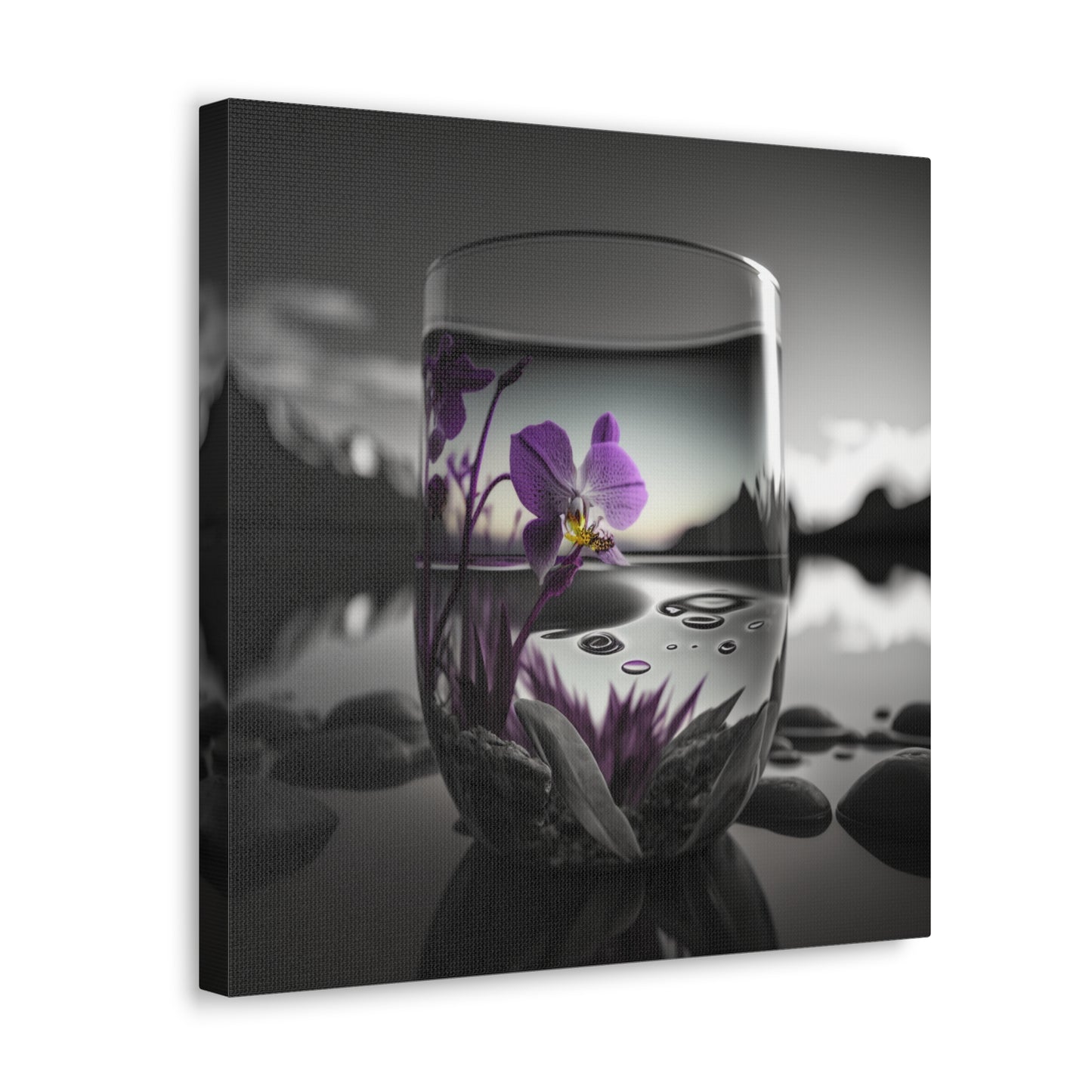 Canvas Gallery Wraps Purple Orchid Glass vase 2