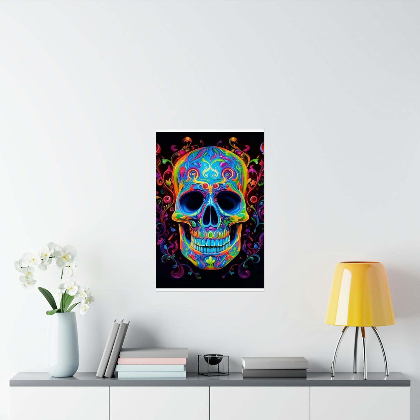 Premium Matte Vertical Posters Macro Skull Color 4