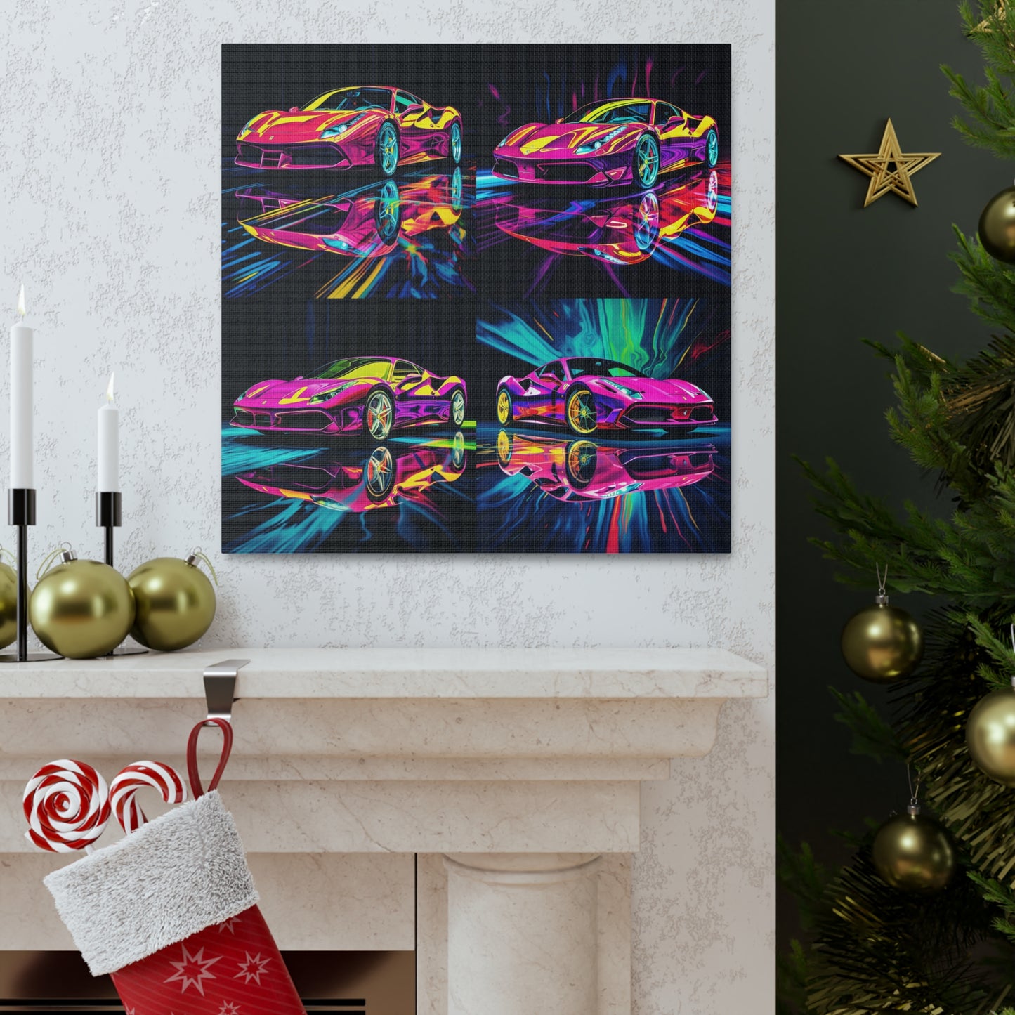 Canvas Gallery Wraps Pink Ferrari Macro 5