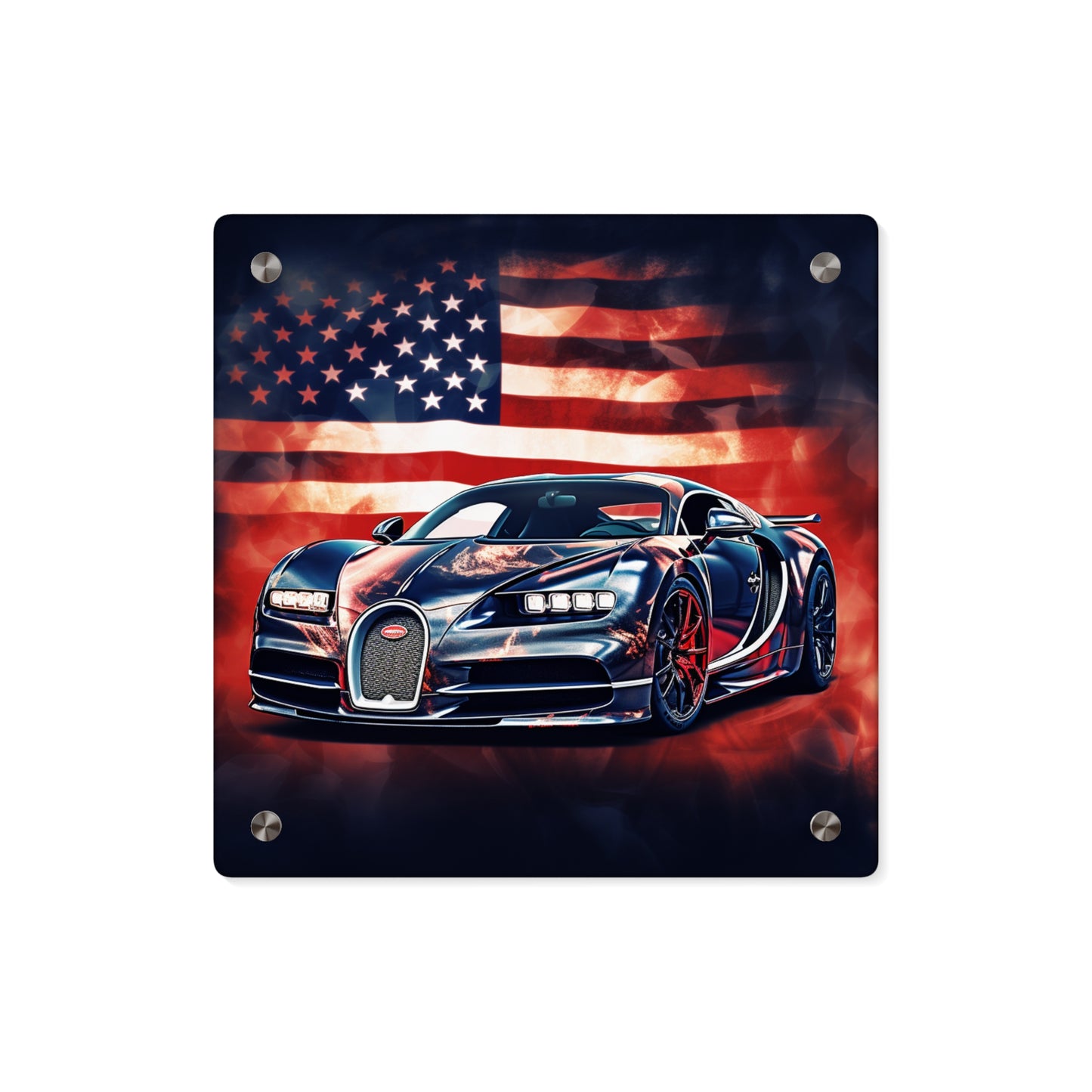 Acrylic Wall Art Panels Abstract American Flag Background Bugatti 4