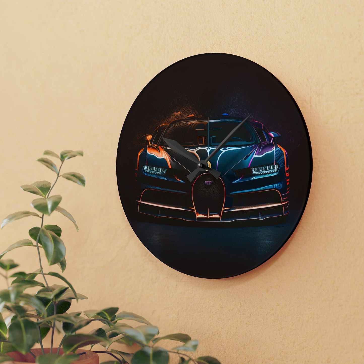 Acrylic Wall Clock Bugatti Chiron Super 3