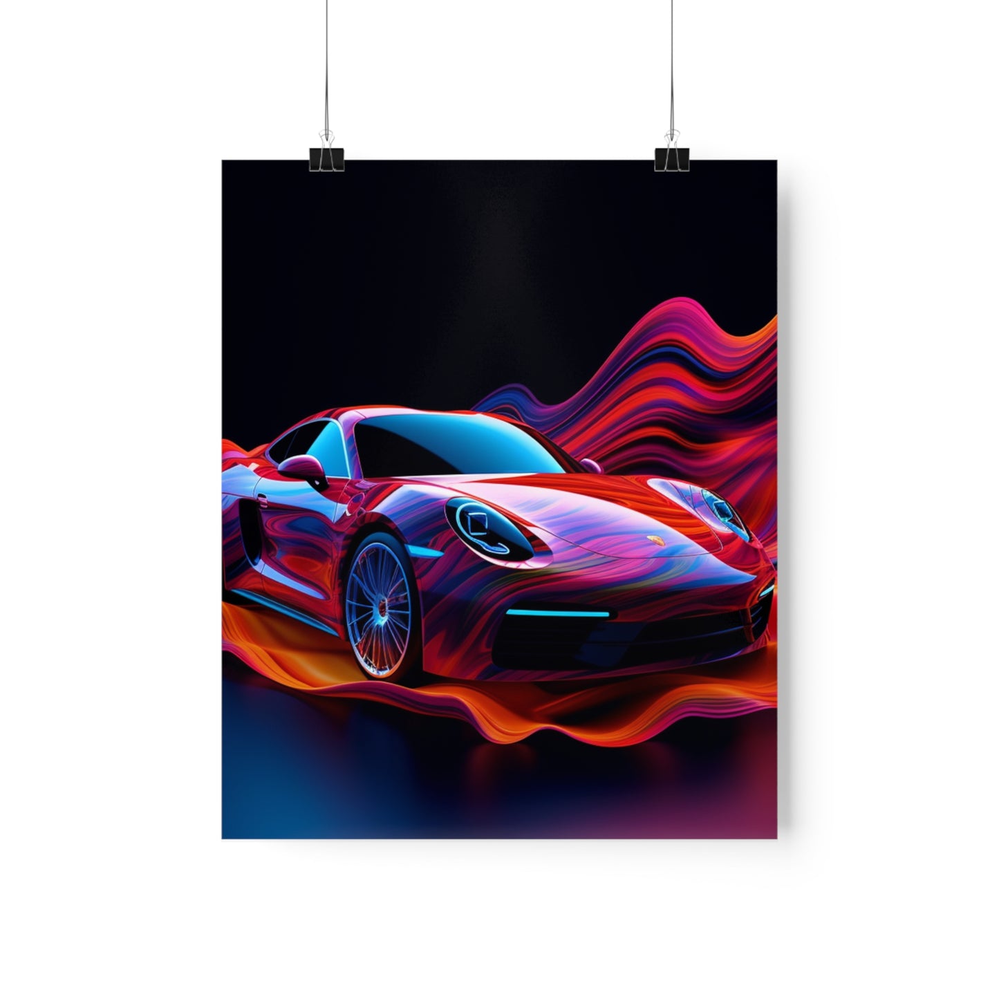 Premium Matte Vertical Posters Porsche Water Fusion 4