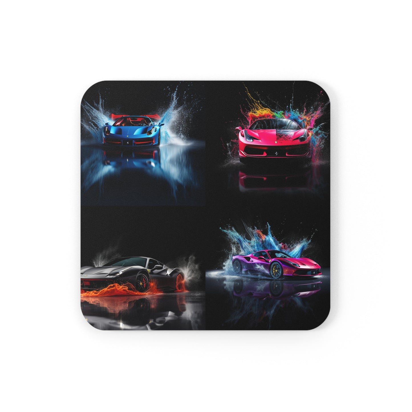 Corkwood Coaster Set Ferrari Water Splash 5