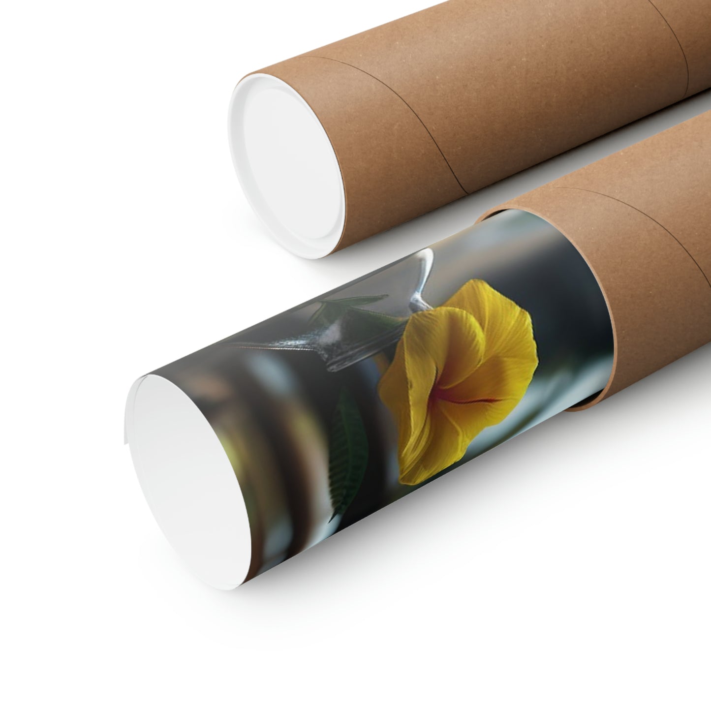 Premium Matte Vertical Posters Yellow Hibiscus Wood 3