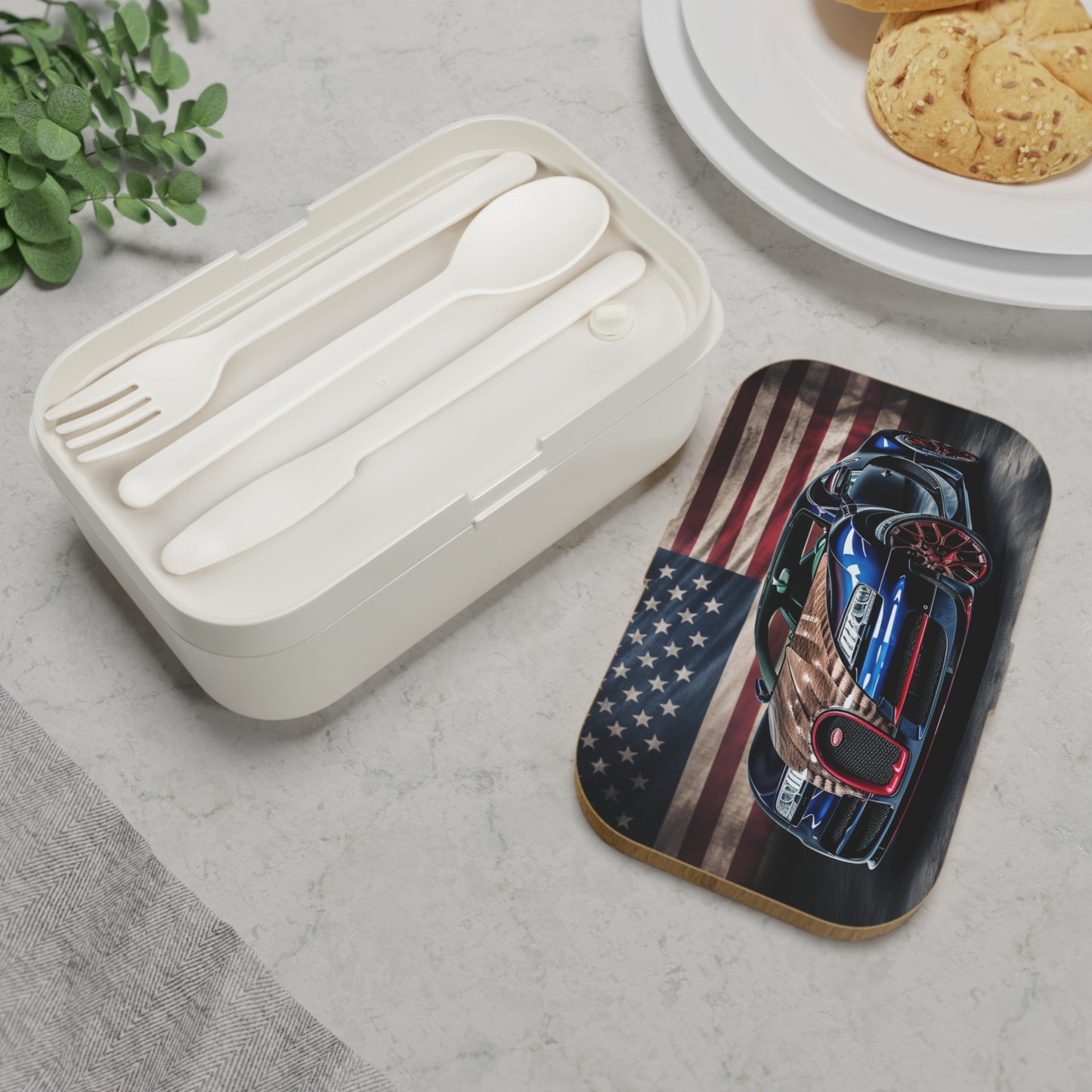 Bento Lunch Box Bugatti American Flag 4