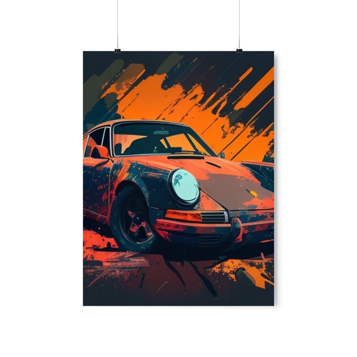 Premium Matte Vertical Posters Porsche Abstract 3