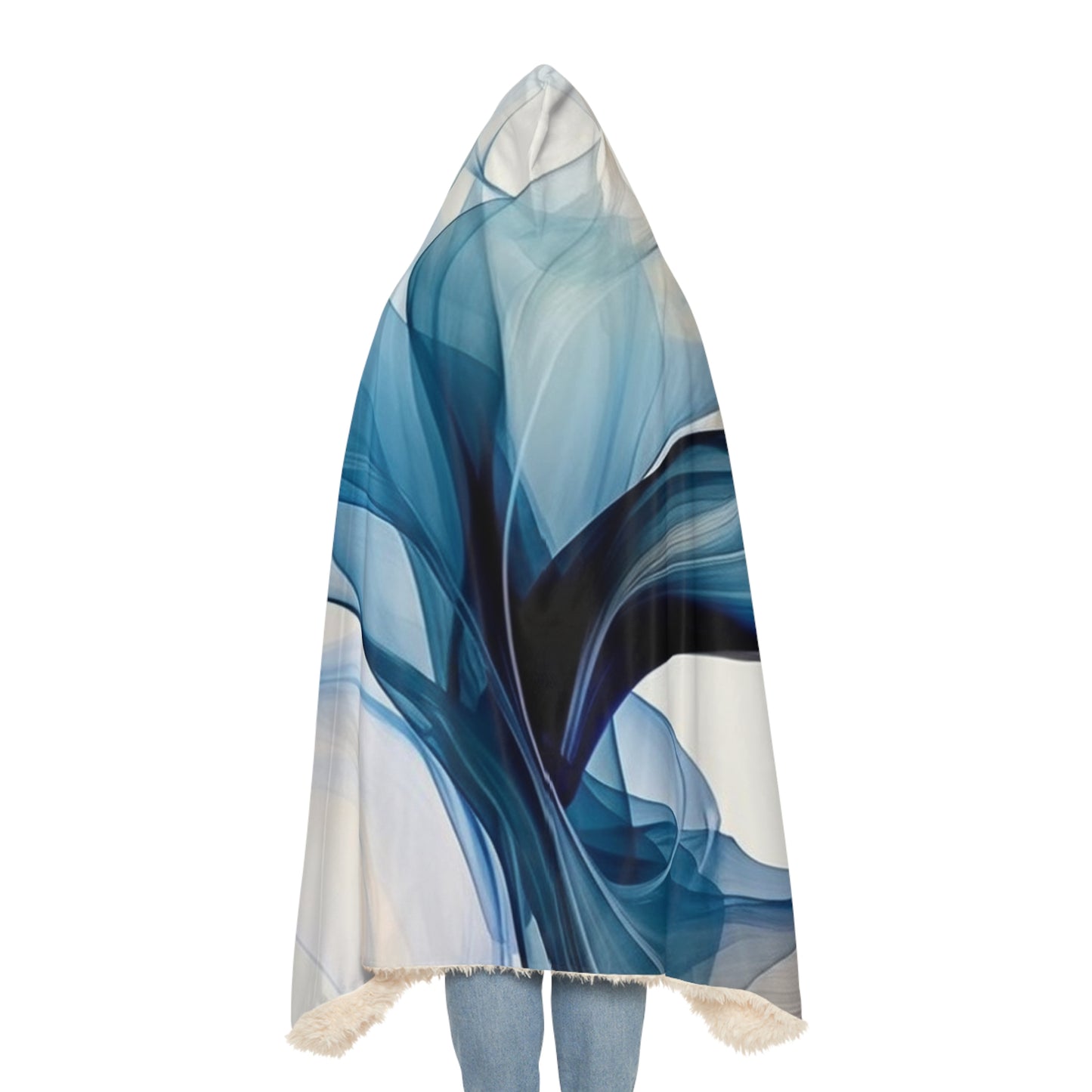 Snuggle Hooded Blanket Blue Tluip Abstract 3