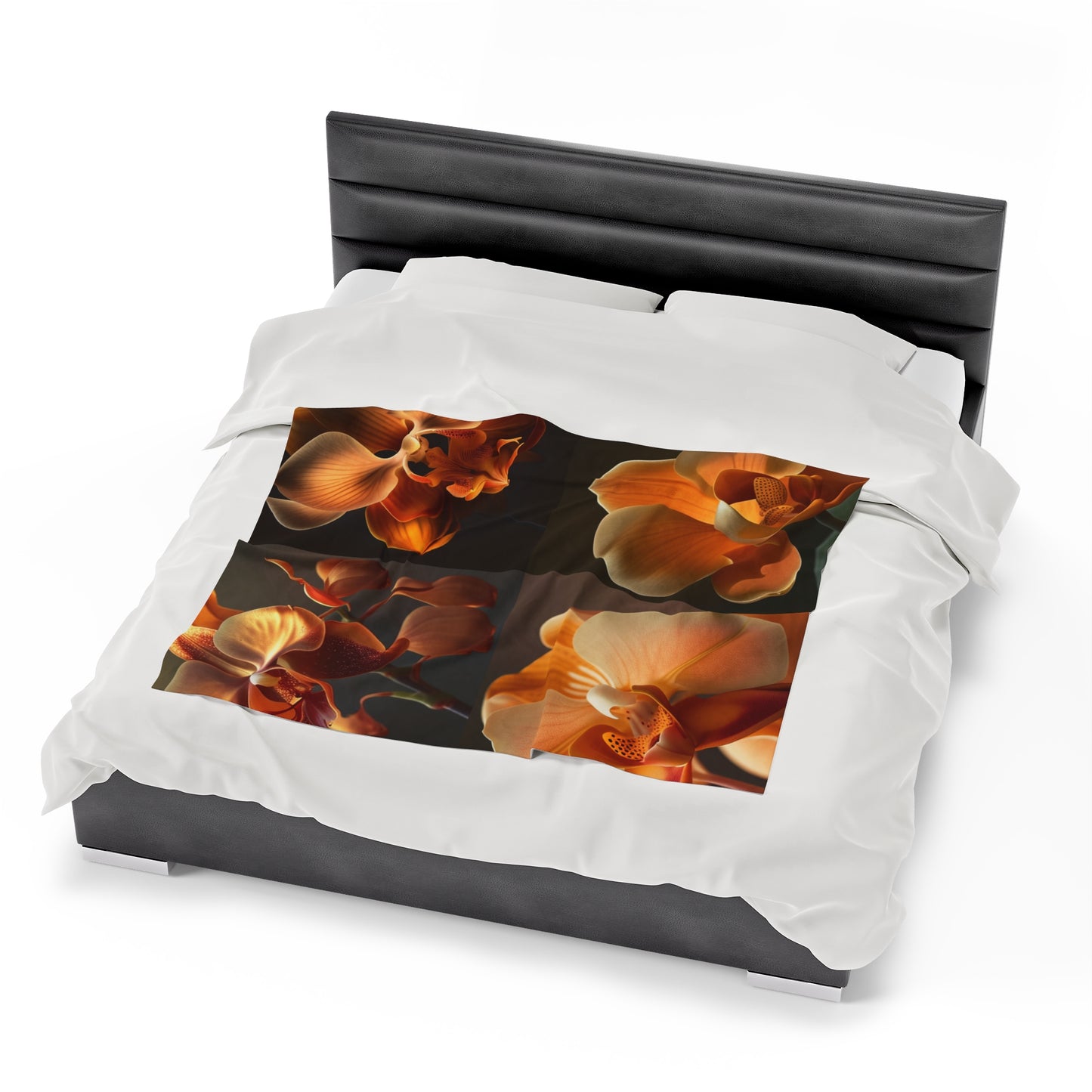 Velveteen Plush Blanket Orange Orchid 5