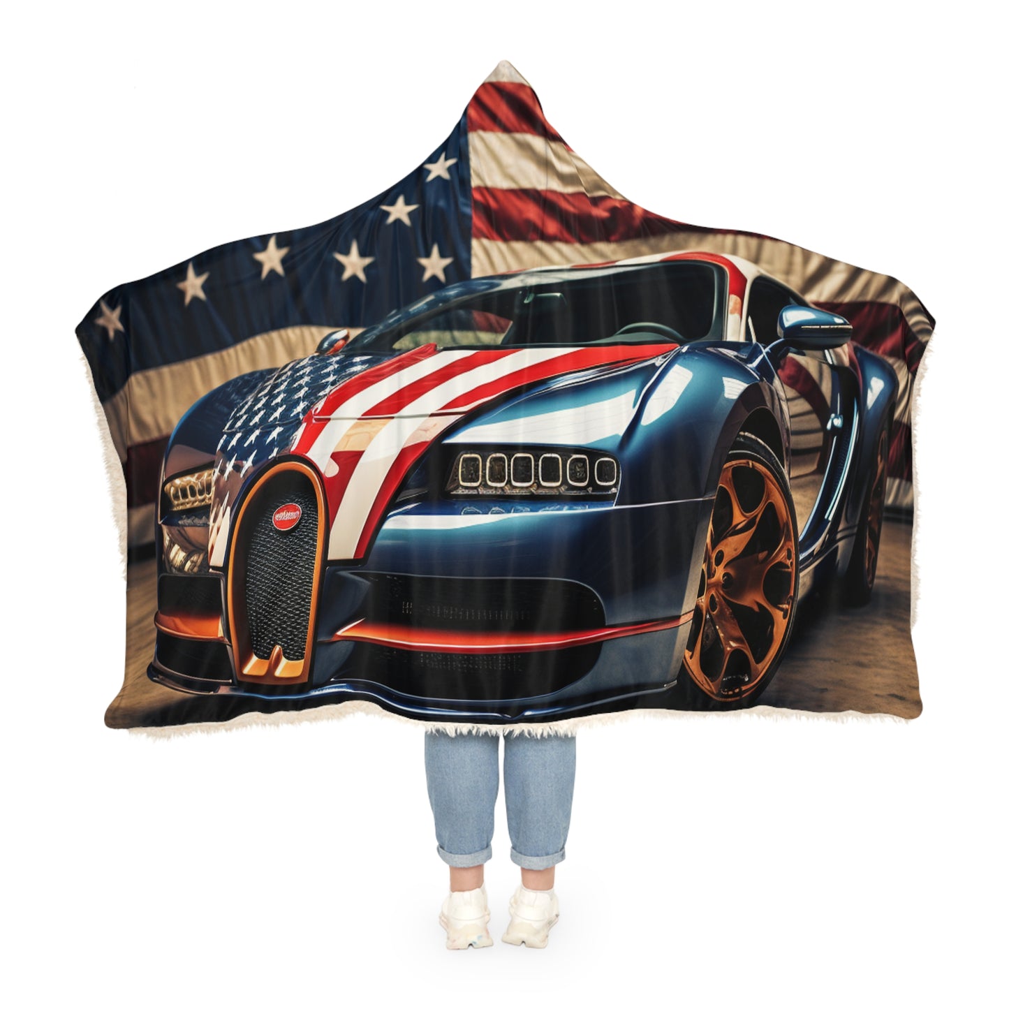 Snuggle Hooded Blanket Bugatti Flag American 4