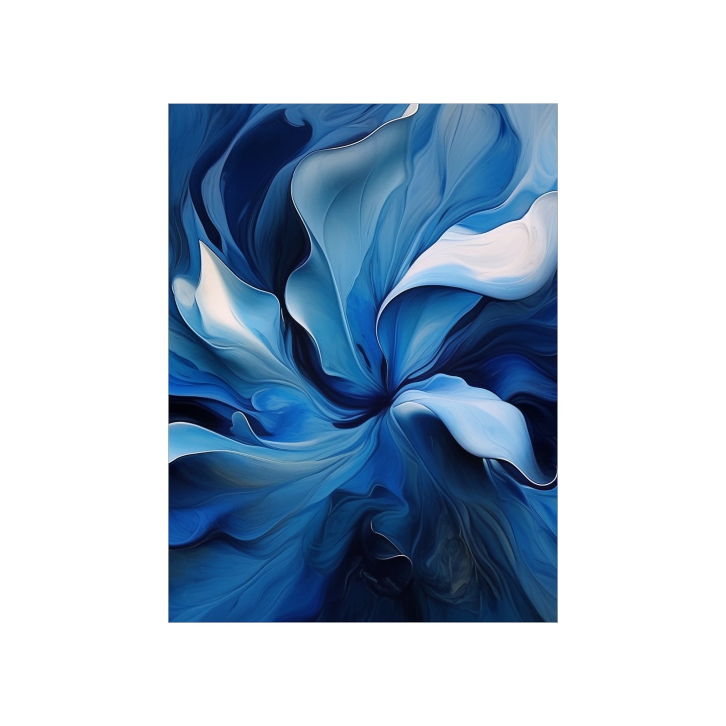 Premium Matte Vertical Posters Abstract Blue Tulip 4