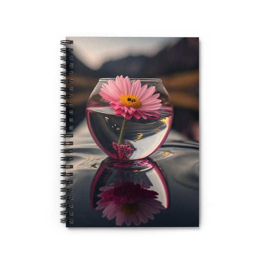Spiral Notebook - Ruled Line Pink Daisy 1