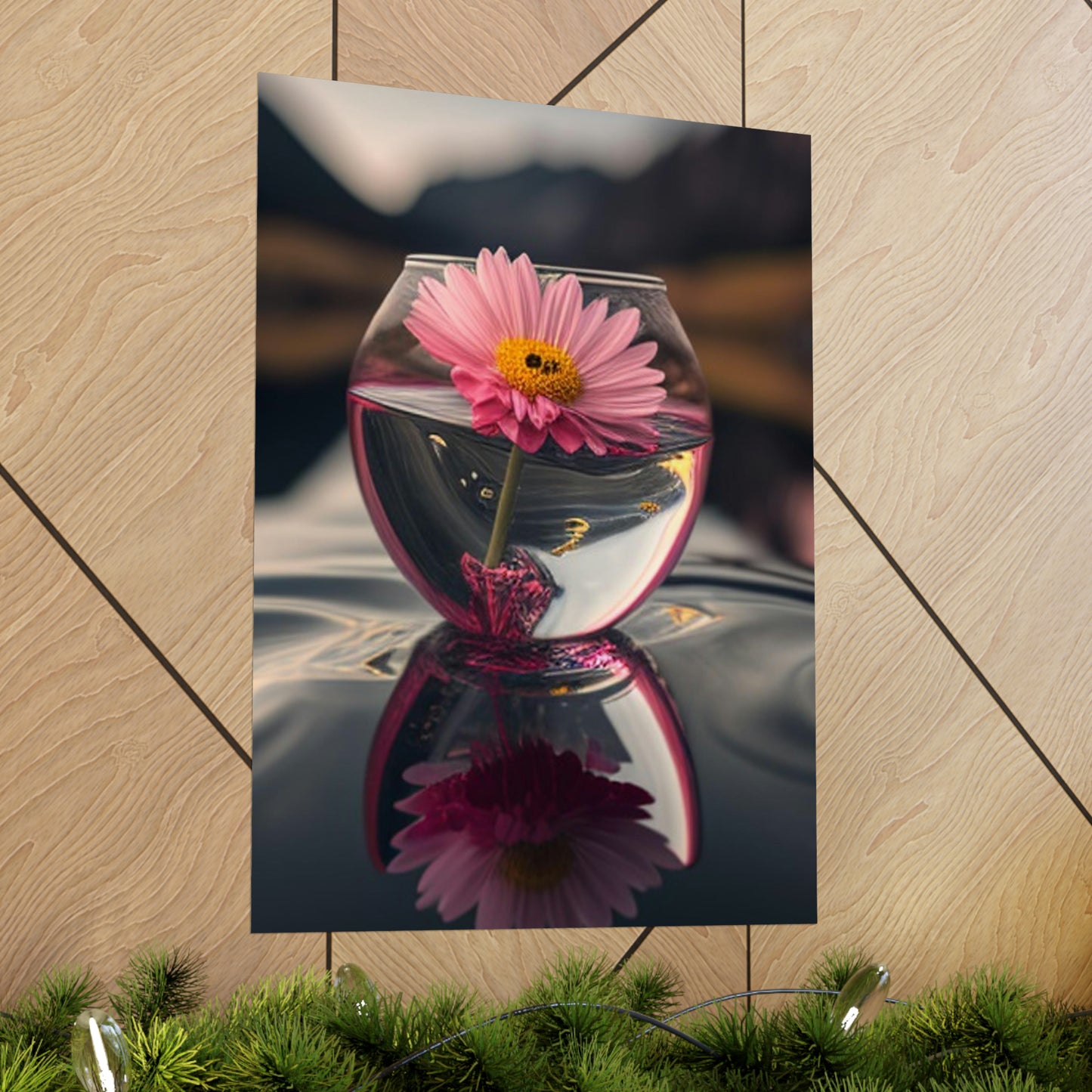 Premium Matte Vertical Posters Pink Daisy 1