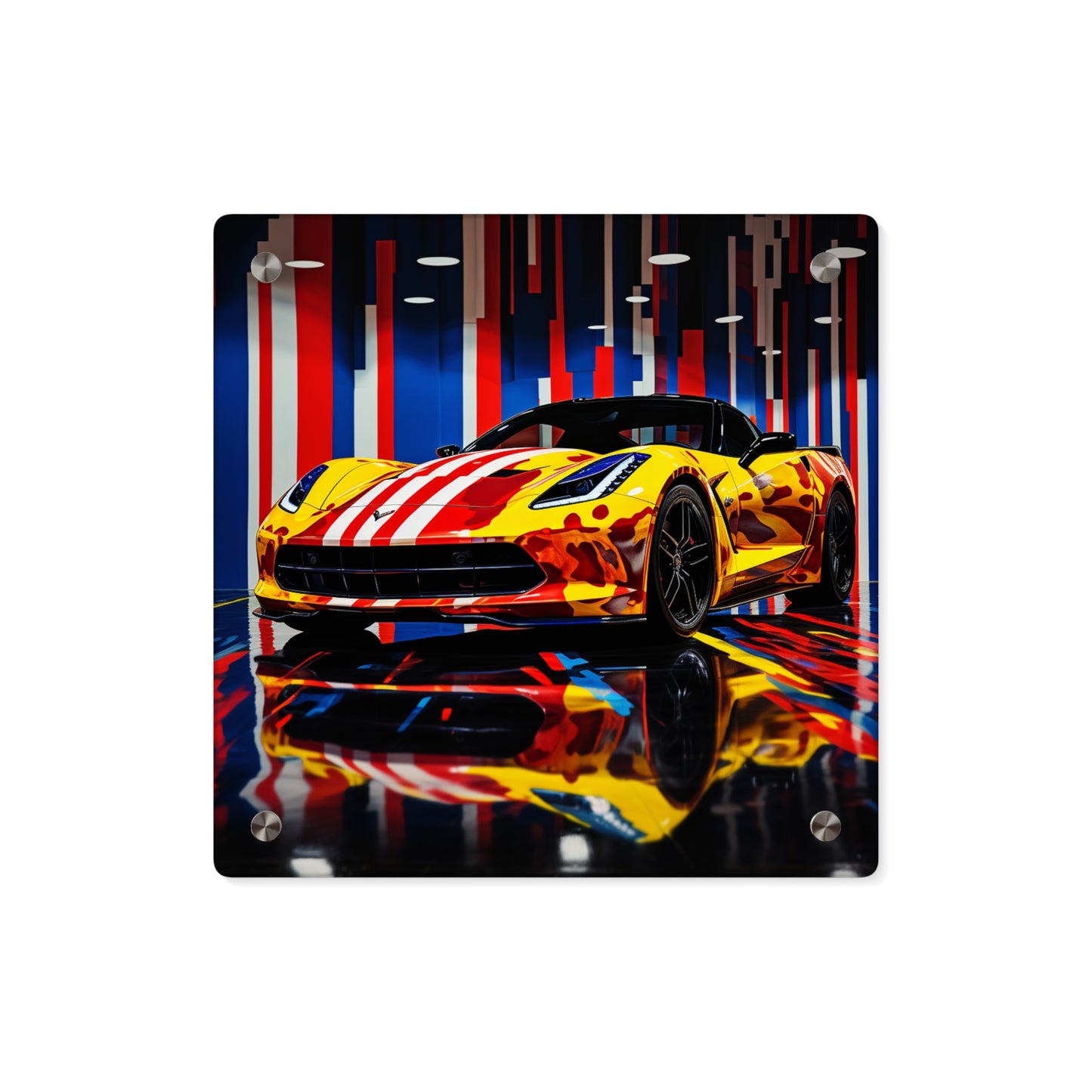 Acrylic Wall Art Panels Macro Flag Ferrari 4