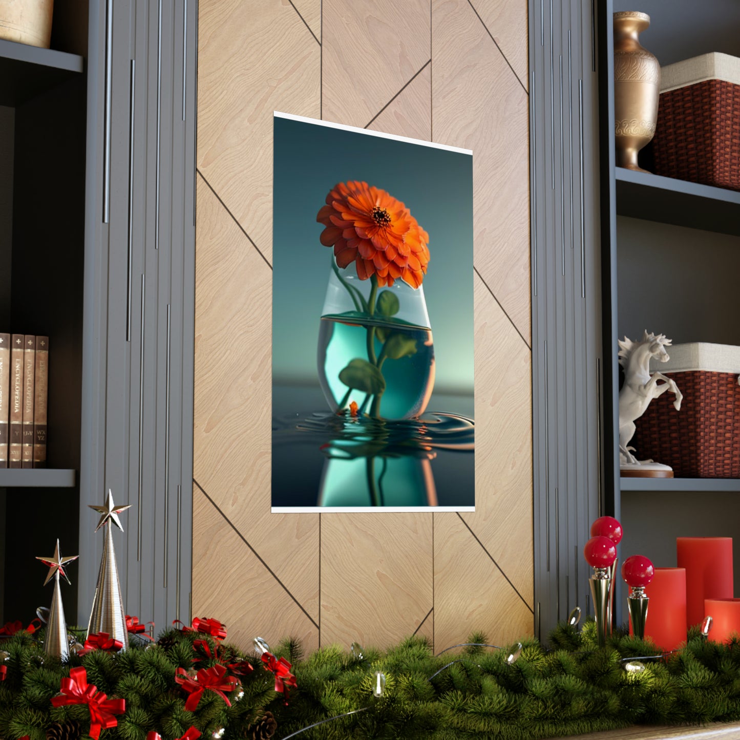 Premium Matte Vertical Posters Orange Zinnia 1