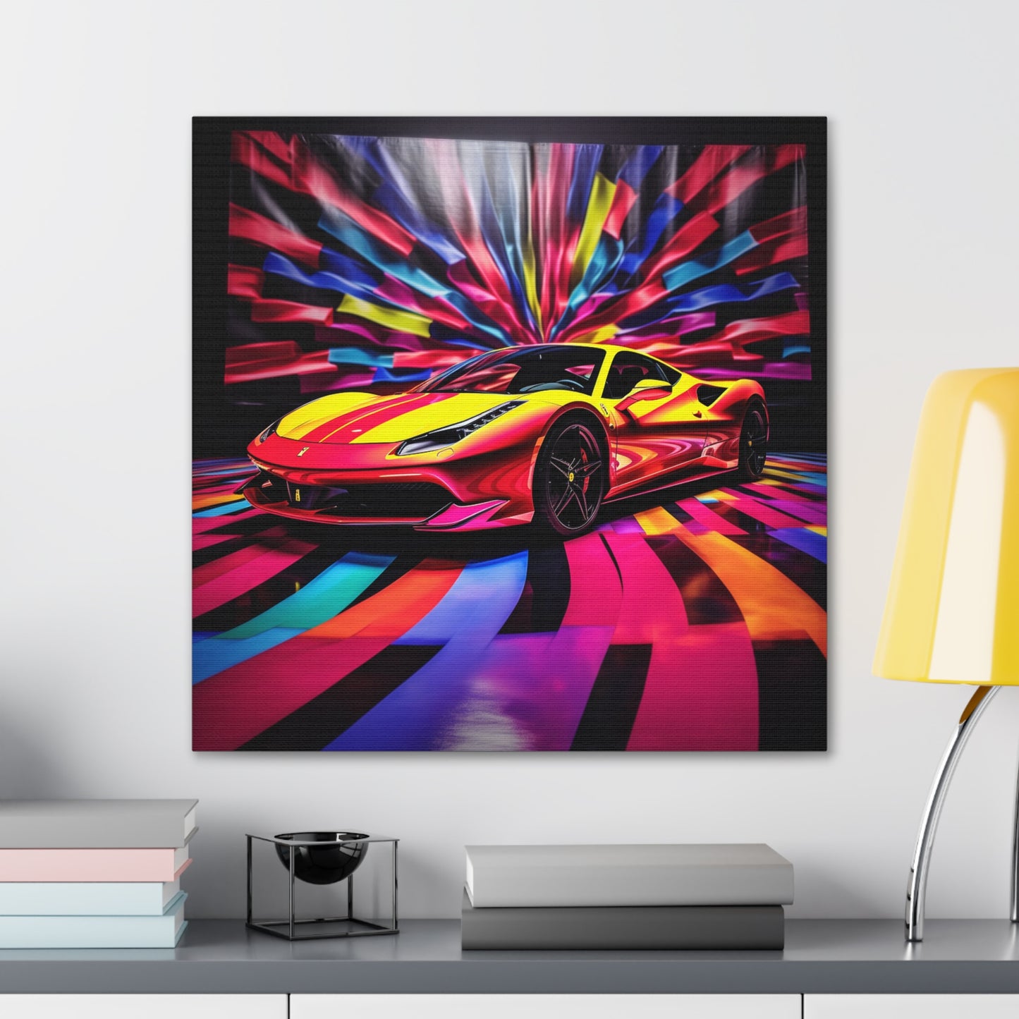 Canvas Gallery Wraps Macro Flag Ferrari 3