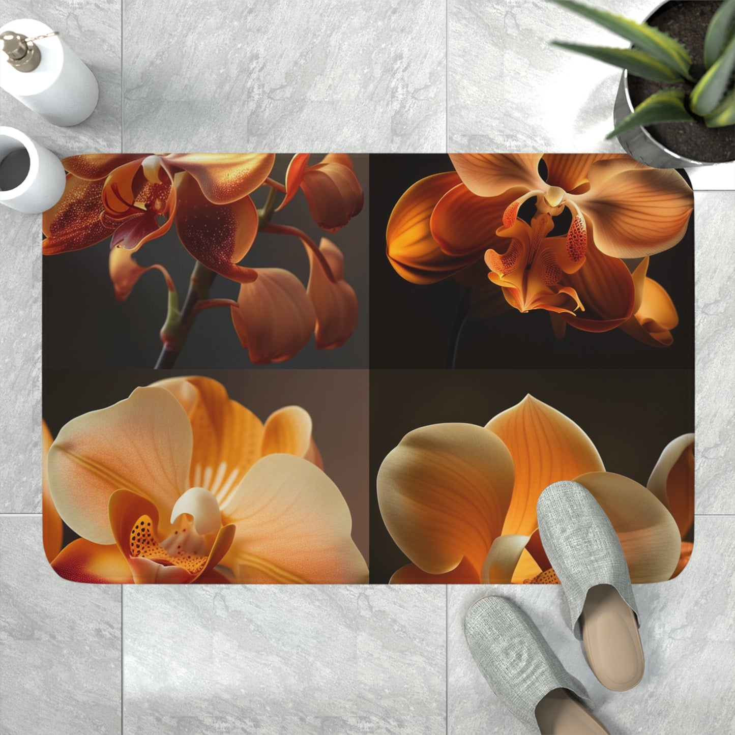 Memory Foam Bath Mat Orange Orchid 5