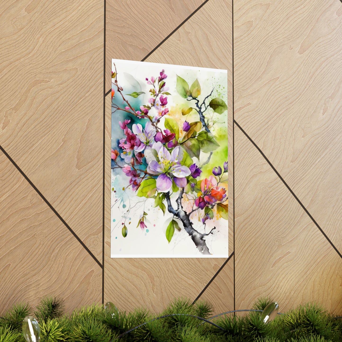 Premium Matte Vertical Posters Mother Nature Bright Spring Colors Realistic Watercolor 4