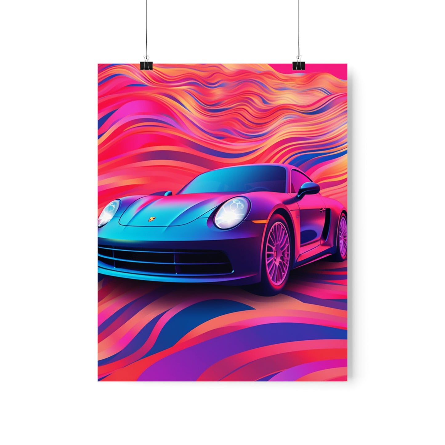 Premium Matte Vertical Posters Porsche Water Fusion 3