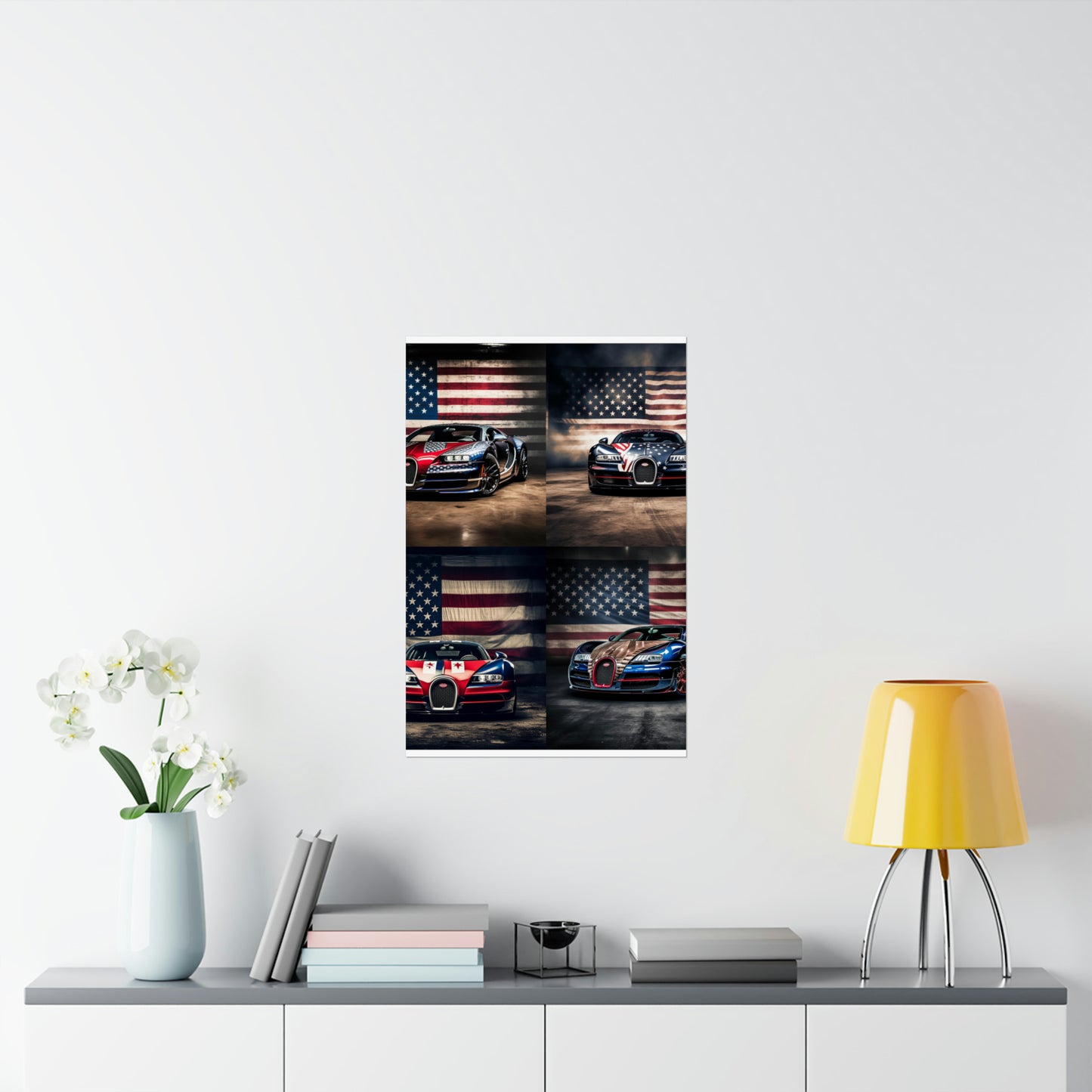 Premium Matte Vertical Posters Bugatti American Flag 5