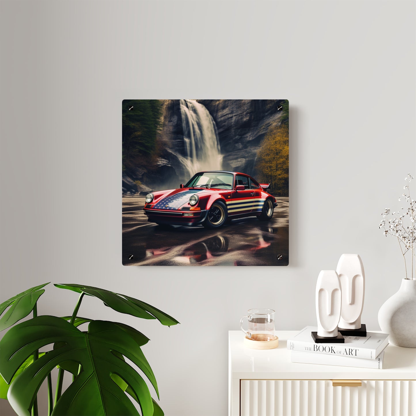 Acrylic Wall Art Panels American Flag Porsche Abstract 1