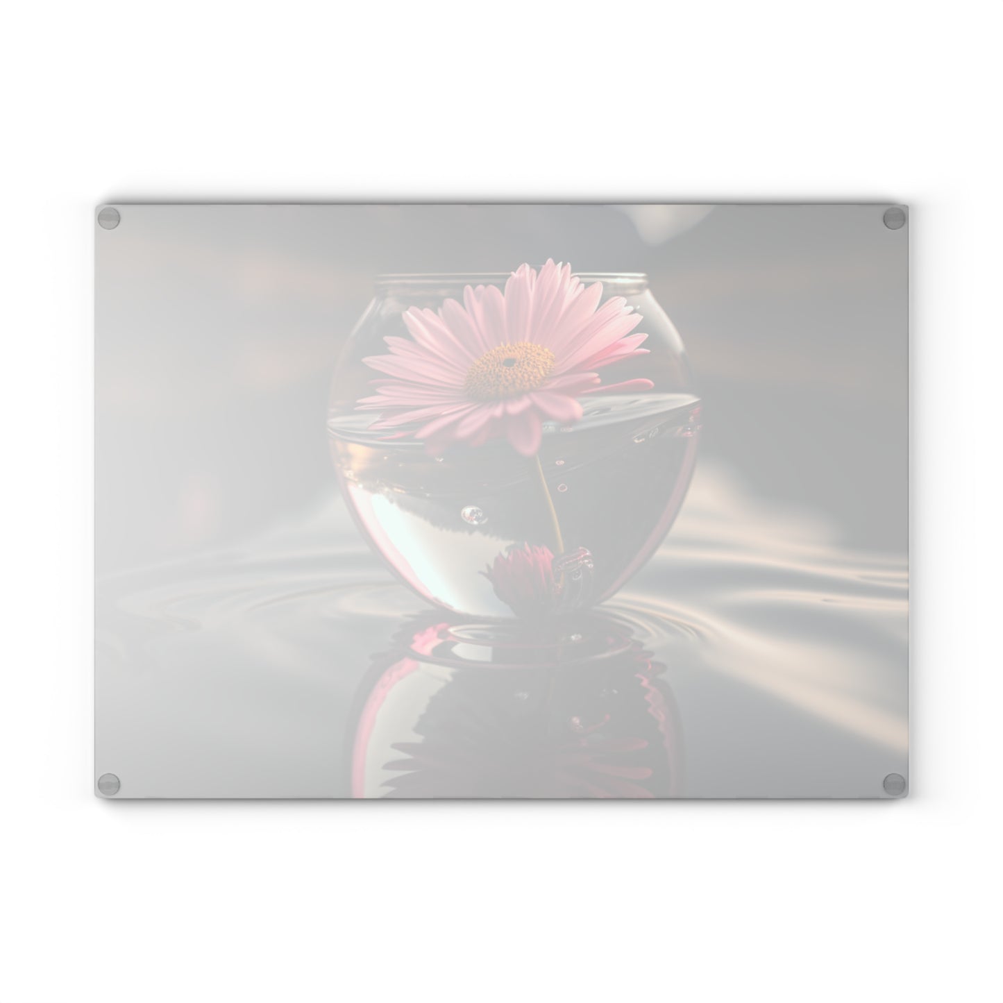 Glass Cutting Board Daisy in a vase 3