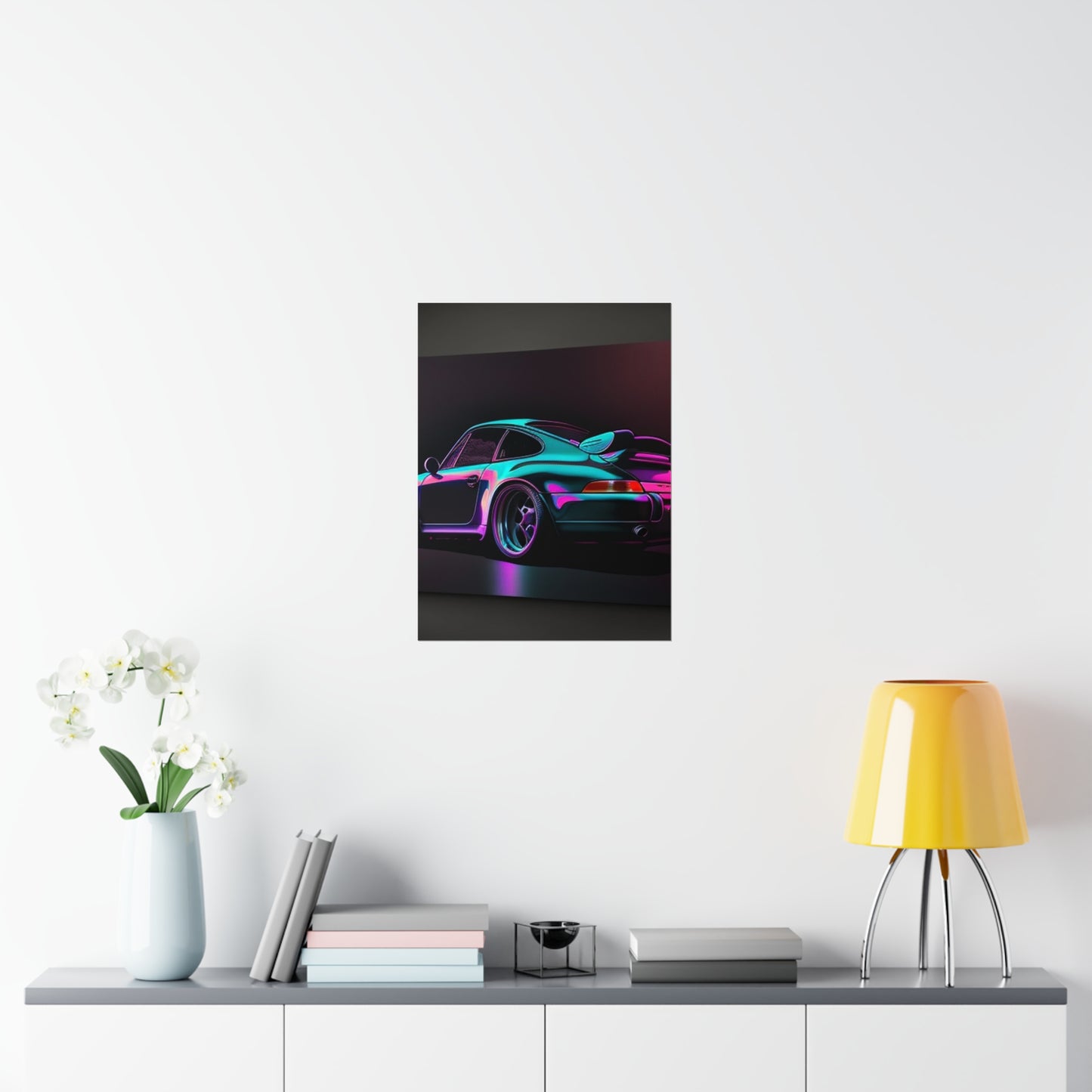 Premium Matte Vertical Posters Porsche Purple 1